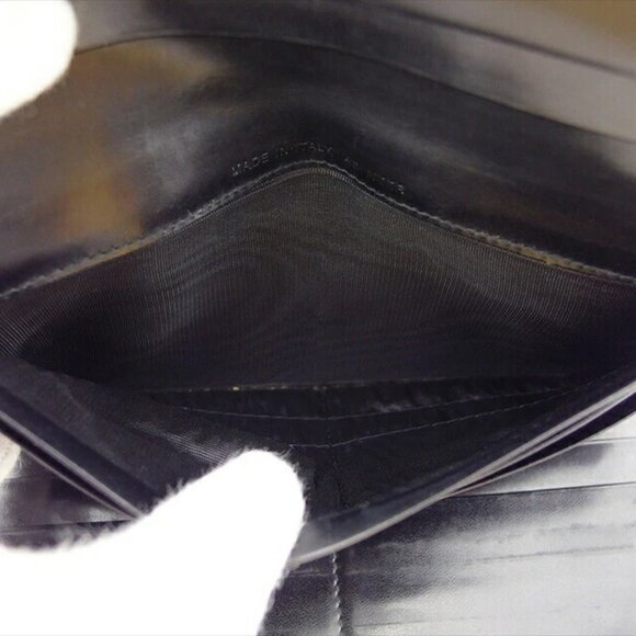 BVLGARI triple fold wallet Logo mania x canvas x leather Authentic USED - Picture 9 of 10